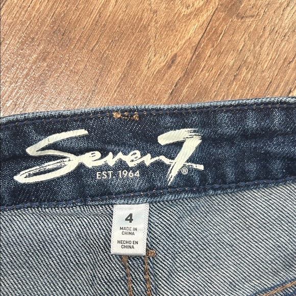 Seven7 Dark Blue Straight Leg Women's Jeans - Picture 2 of 7